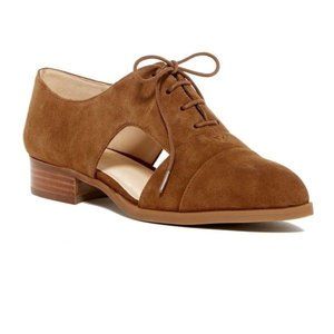Nine West  Women’s Brown Suede Cut-out Lace Oxford